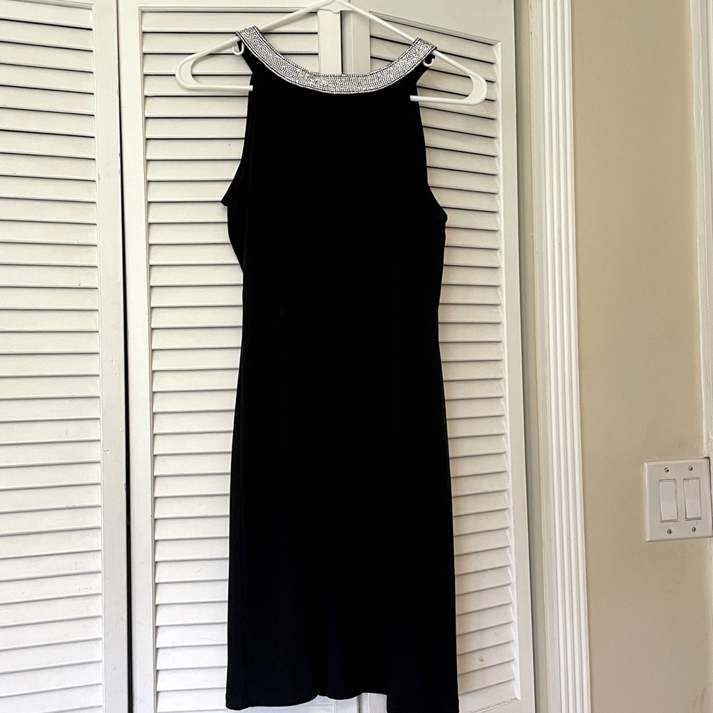 Women's Flowy Mini Dress Halter Neck Sequin Design